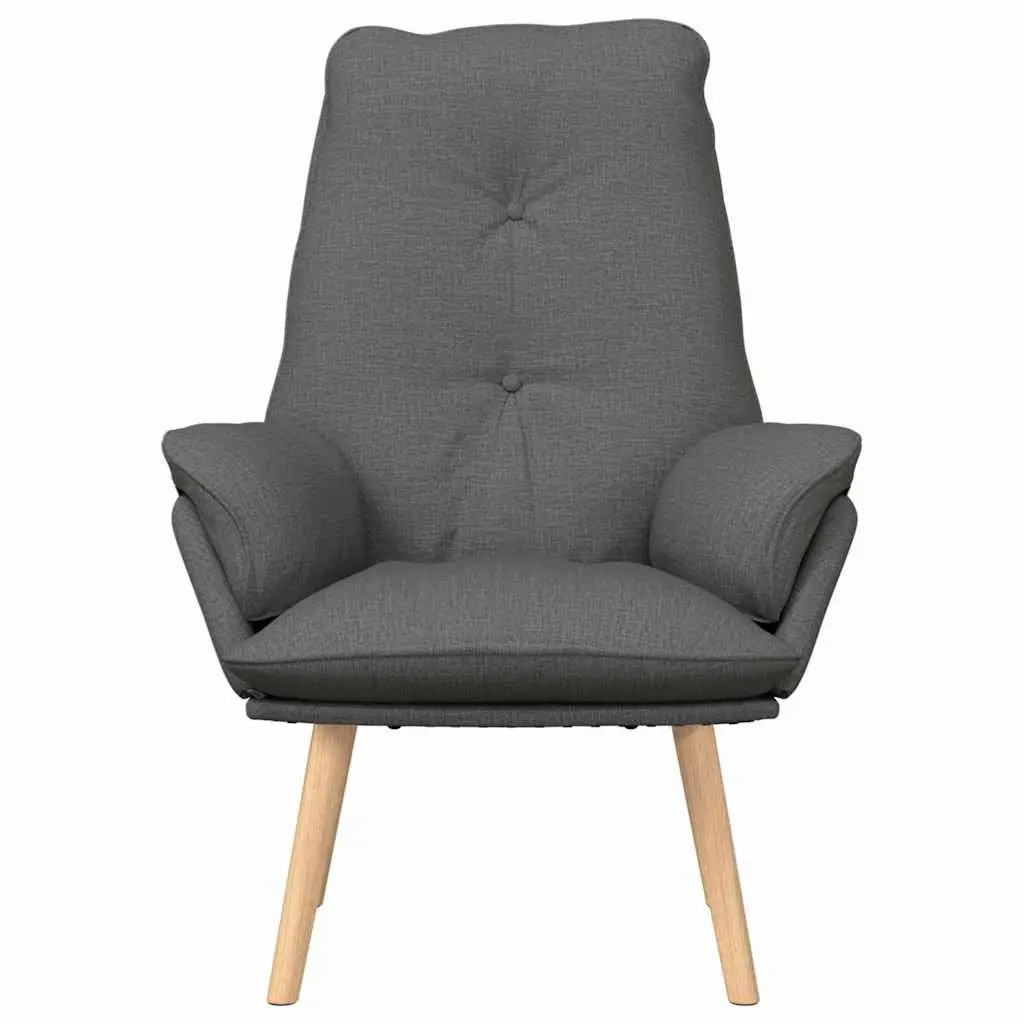 Grey Armchair Modern Fabric Seat Cushioned Armrests 69 x 74 x 93 cm Polyester