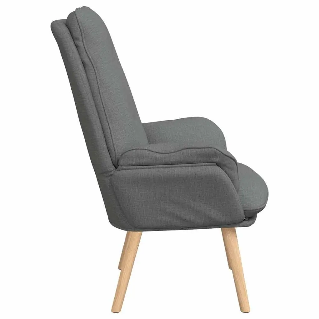 Grey Armchair Modern Fabric Seat Cushioned Armrests 69 x 74 x 93 cm Polyester