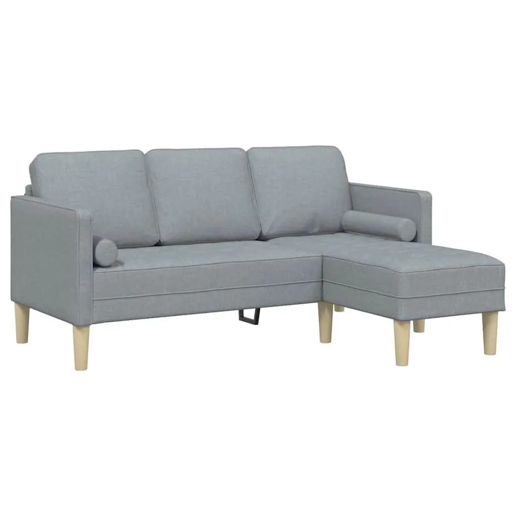 Modular Sofa Set Light Grey Polyester Reconfigurable Living Room
