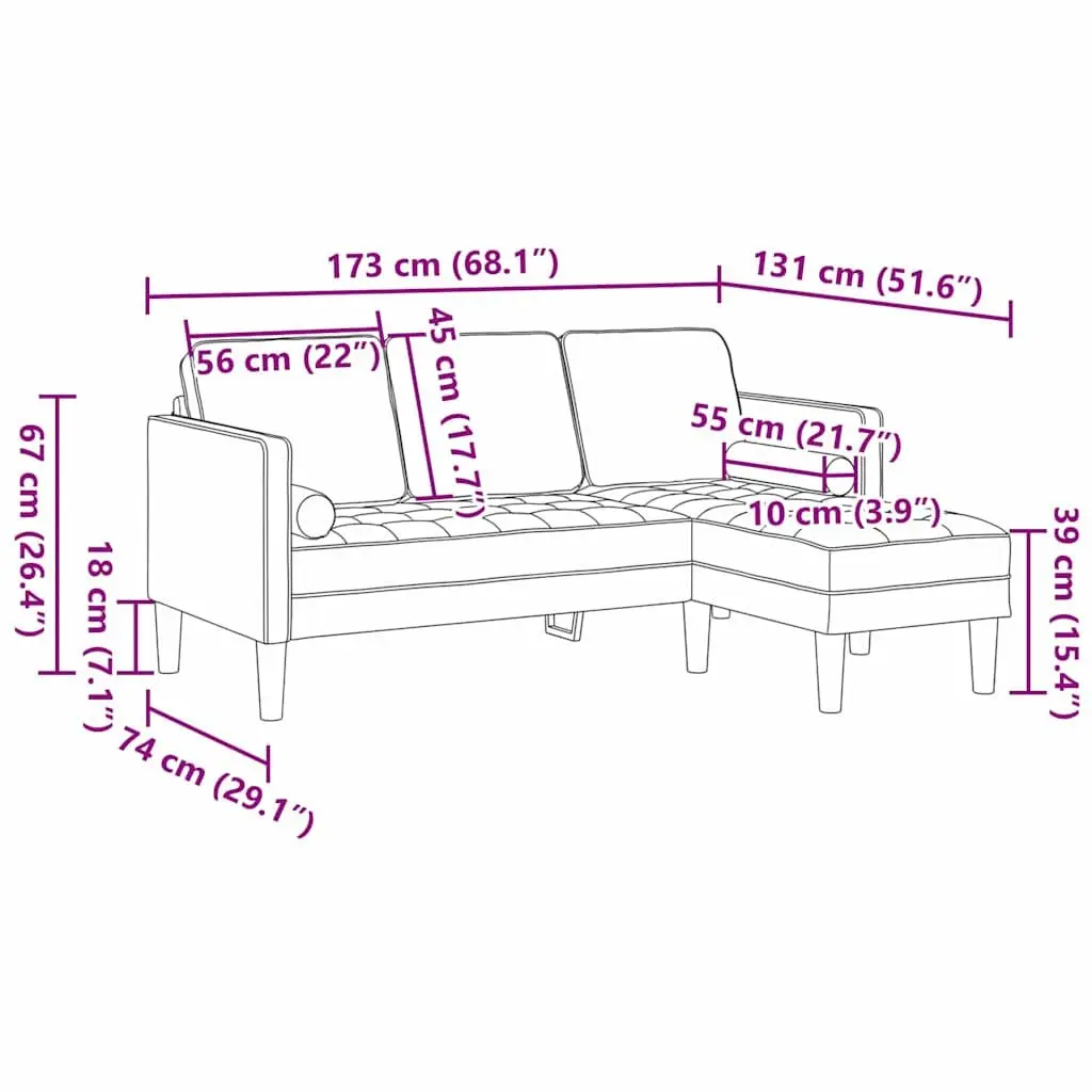 Modular Sofa Set Light Grey Polyester Reconfigurable Living Room