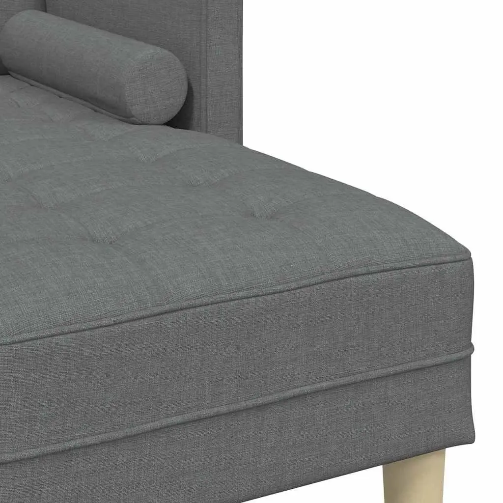 Modern Modular Sofa Set with Cushions Grey Polyester Sectional Couch Living Room
