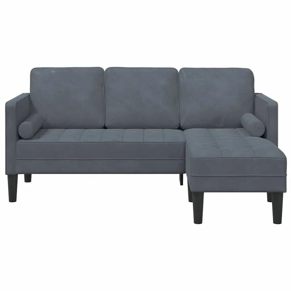 Grey Modular Sofa Set with Cushion Modern Living Room Furniture Compact Design