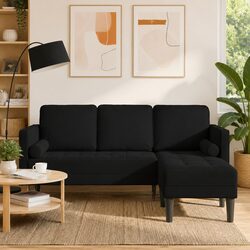 Comfortable Black Modular Sofa Set for Modern Living