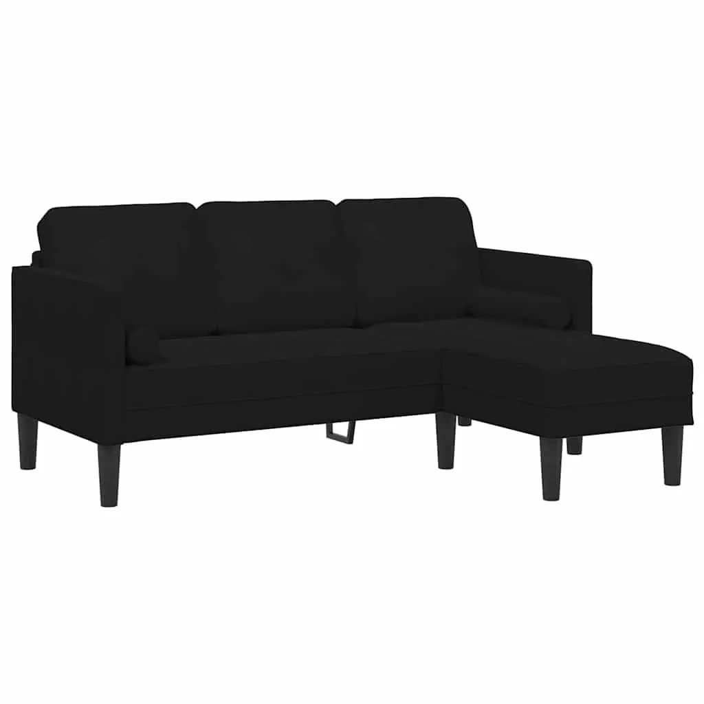 Modular Sofa Set Black Modern Sectional Couch Polyester Velvet