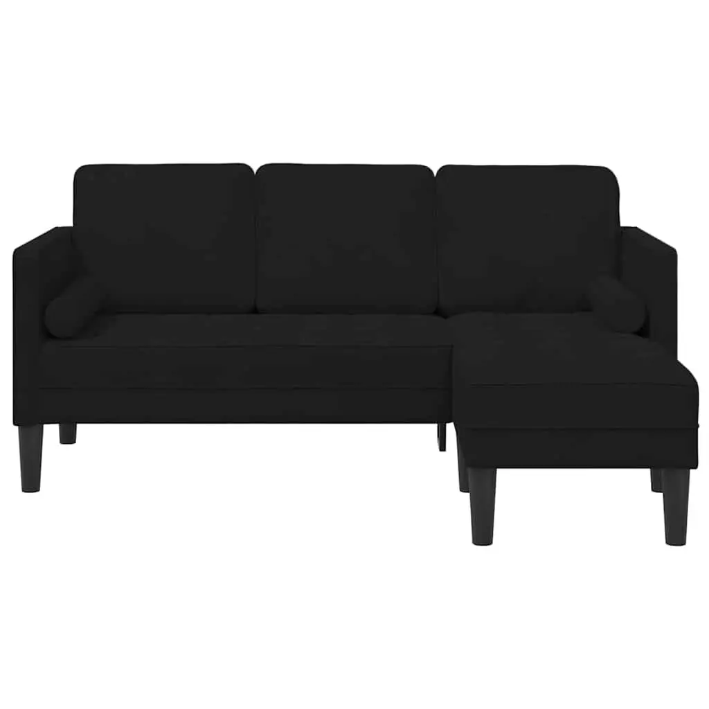 Modular Sofa Set Black Modern Sectional Couch Polyester Velvet