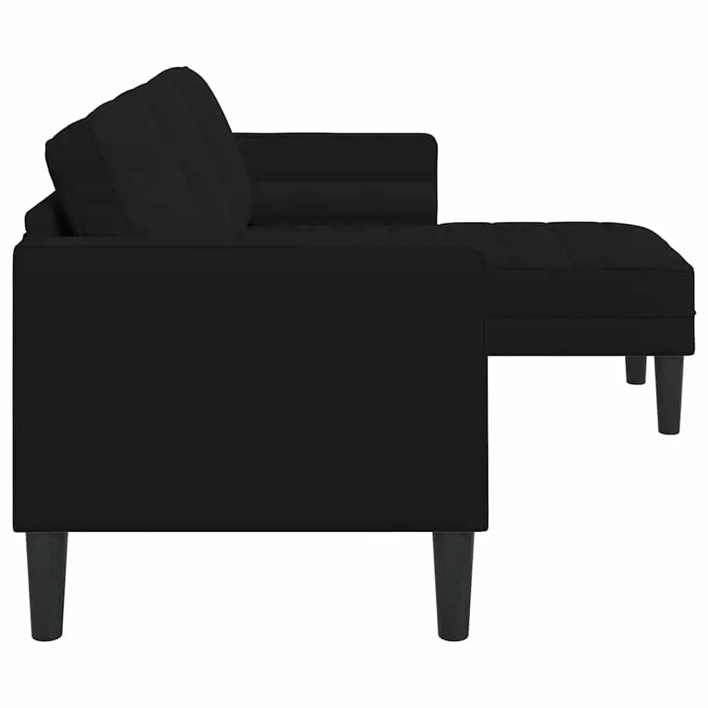 Modular Sofa Set Black Modern Sectional Couch Polyester Velvet