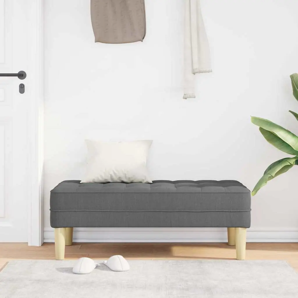 Bench Ottoman Dark Grey 113 x 57 x 39 cm Modern Plywood with Cushion