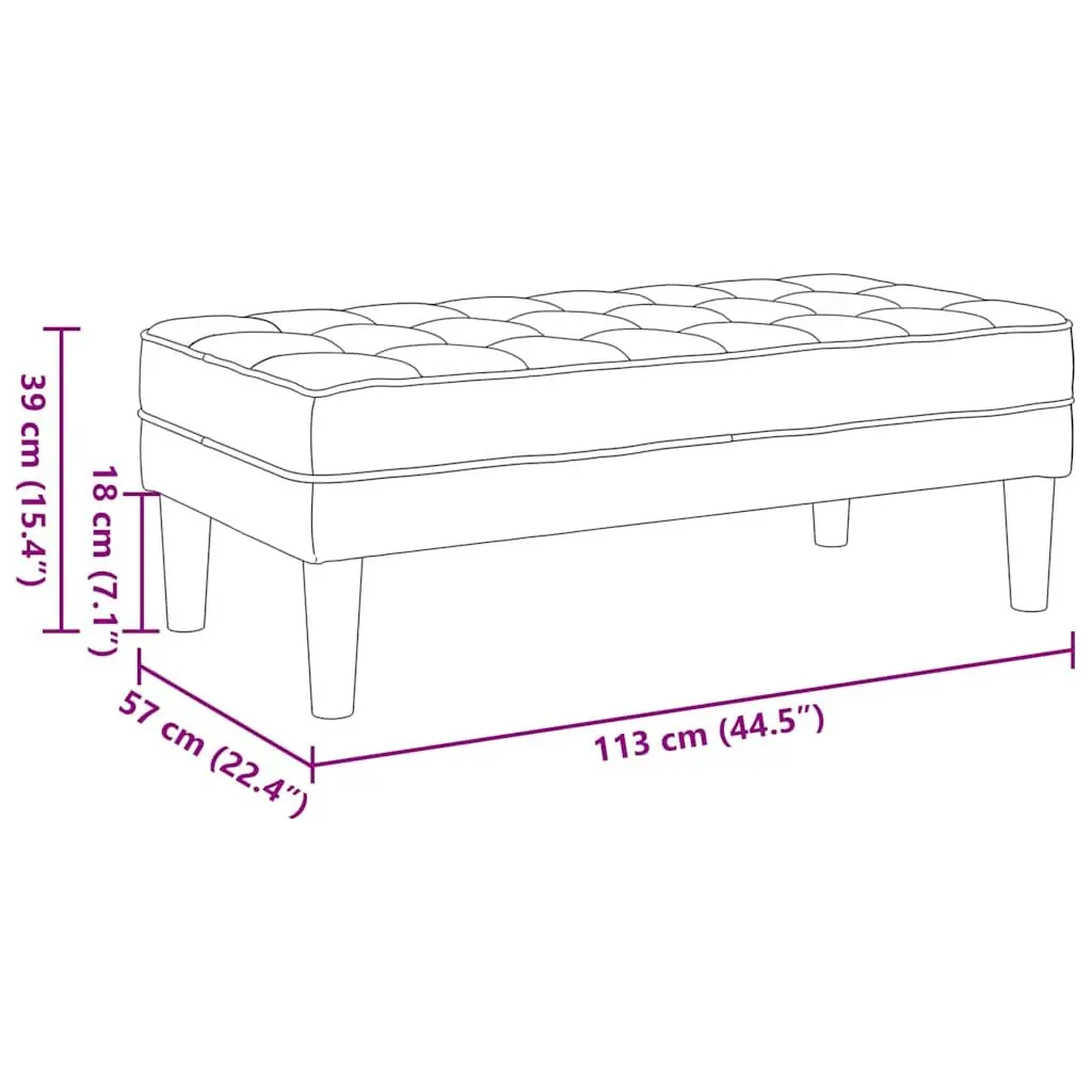 Bench Ottoman Dark Grey 113 x 57 x 39 cm Modern Plywood with Cushion