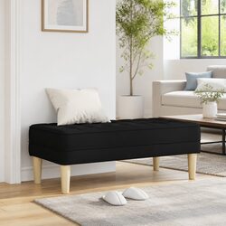 Stylish Black Modern Bench Ottoman with Cushion