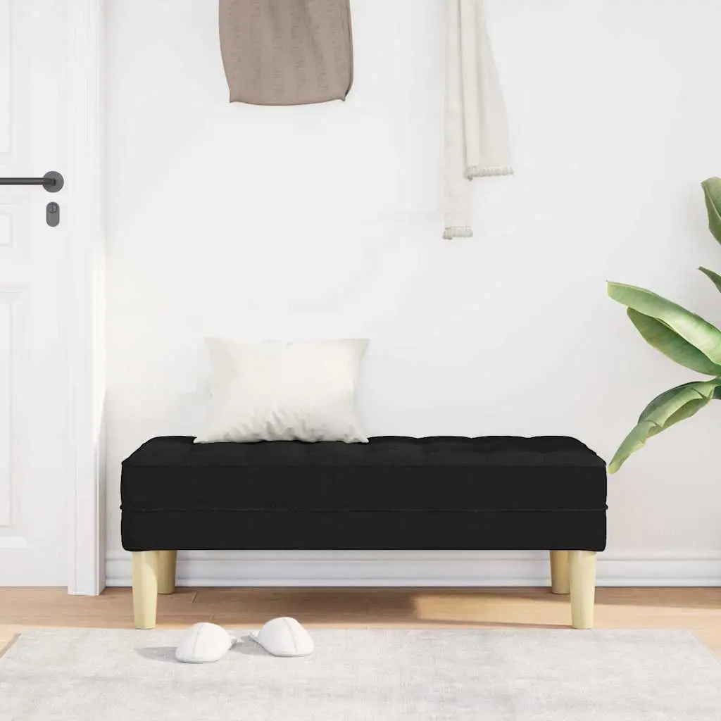 Bench Ottoman Modern Black 113 x 57 x 39 cm Plywood with Cushion