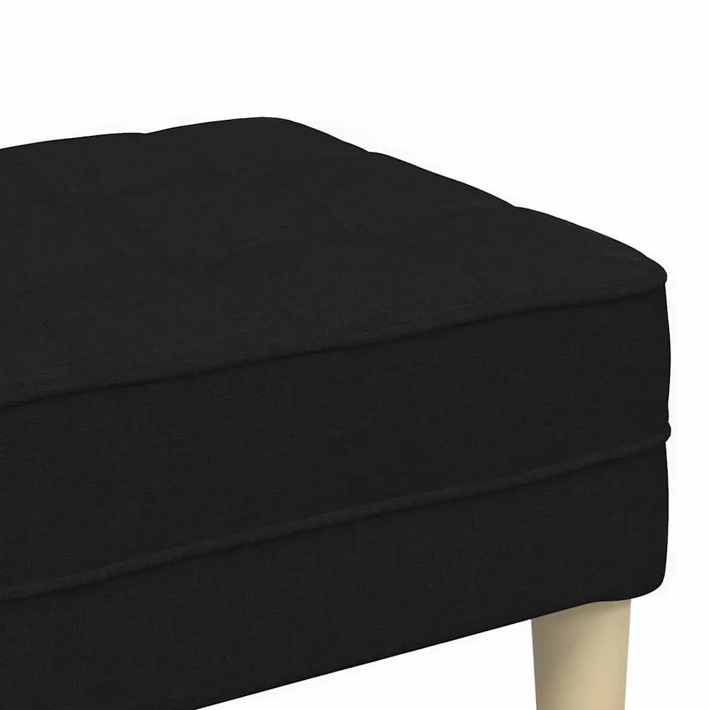 Bench Ottoman Modern Black 113 x 57 x 39 cm Plywood with Cushion