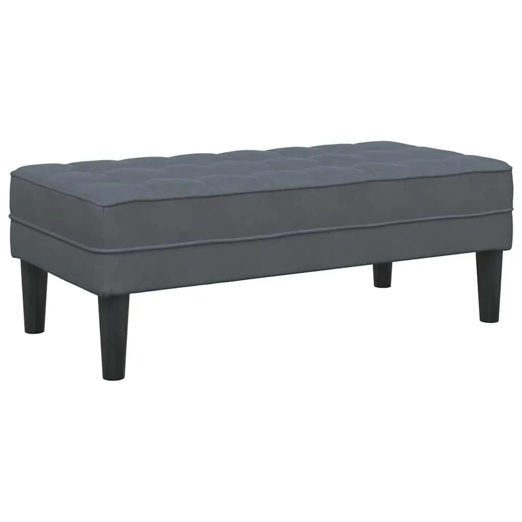 Bench Ottoman Dark Grey 113 x 57 x 39 cm Velvet
