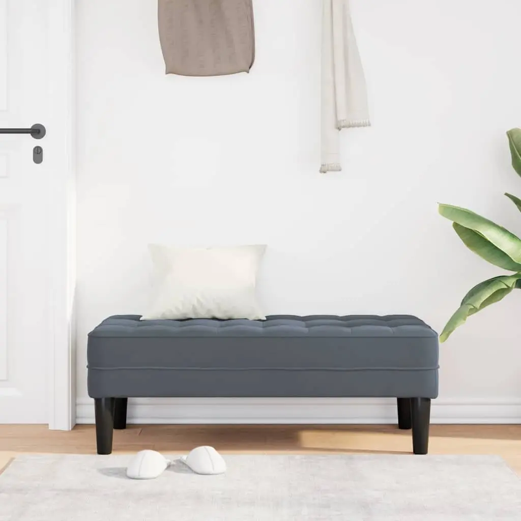 Bench Ottoman Dark Grey 113 x 57 x 39 cm Velvet