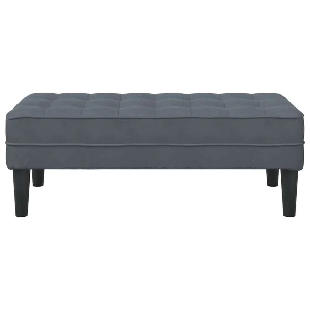Bench Ottoman Dark Grey 113 x 57 x 39 cm Velvet