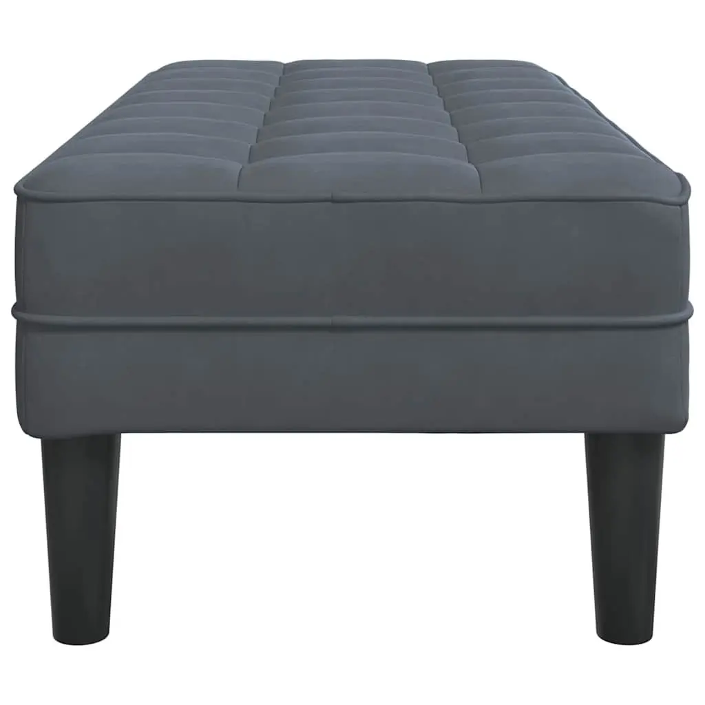 Bench Ottoman Dark Grey 113 x 57 x 39 cm Velvet