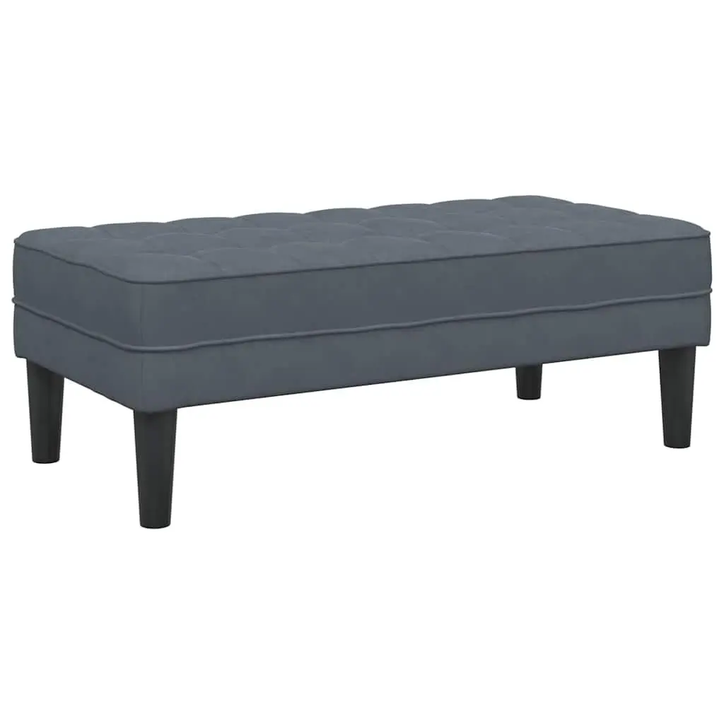 Bench Ottoman Dark Grey 113 x 57 x 39 cm Velvet