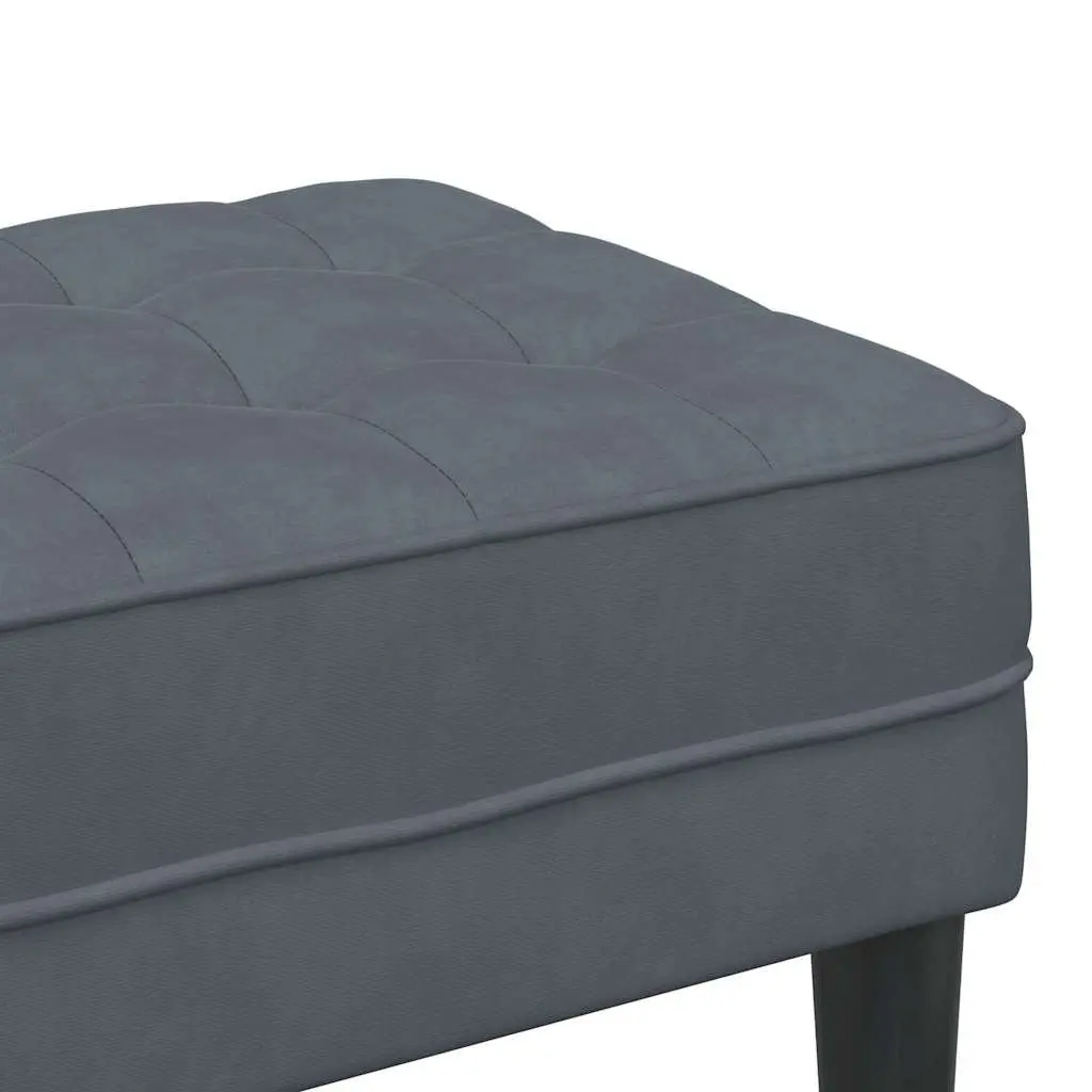 Bench Ottoman Dark Grey 113 x 57 x 39 cm Velvet