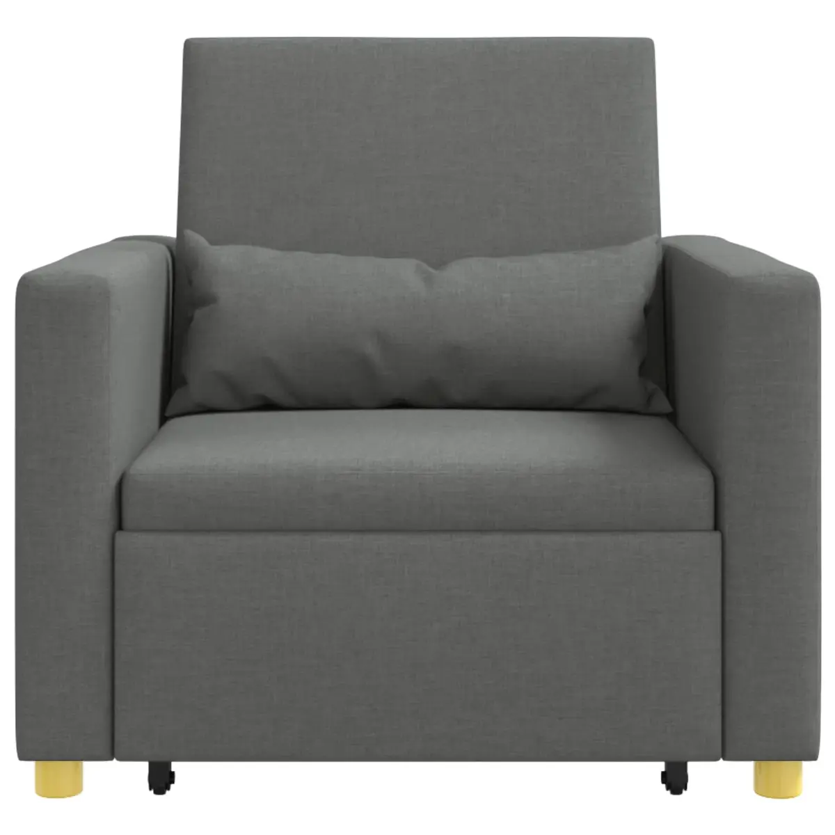 Pull Out Sofa Bed Grey 90x165x87cm 3-in-1 Convertible Armchair Recliner Fabric Steel