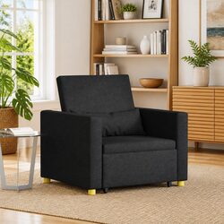 Black 3-in-1 Convertible Armchair Sofa Bed