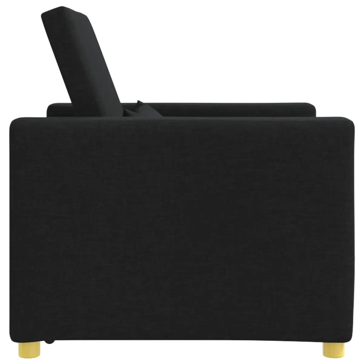 Single Sofa Bed Convertible Armchair Recliner 3-in-1 Black Fabric Steel