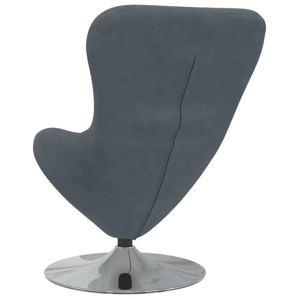 Egg Chair Modern Grey Velvet Swivel Lounge Armchair