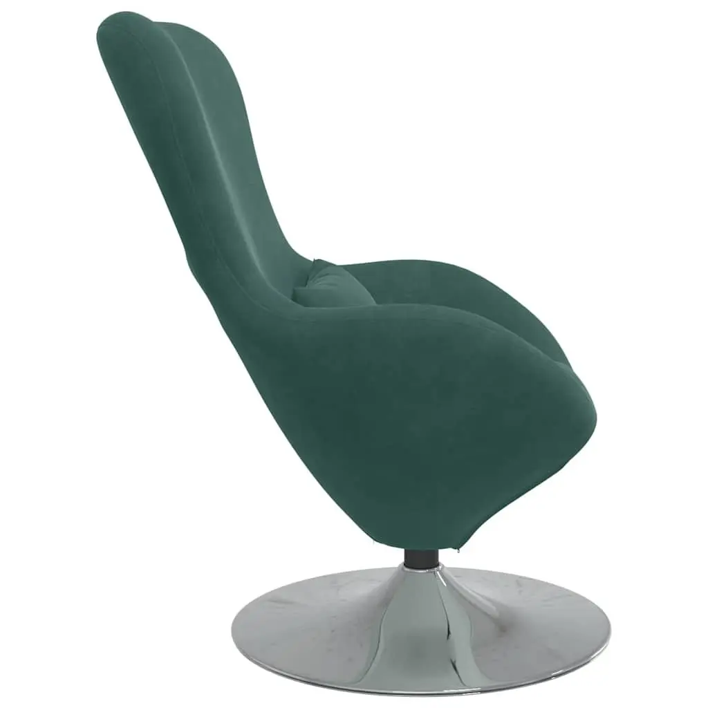 Egg Chair Modern Velvet Swivel Lounge Armchair Dark Green
