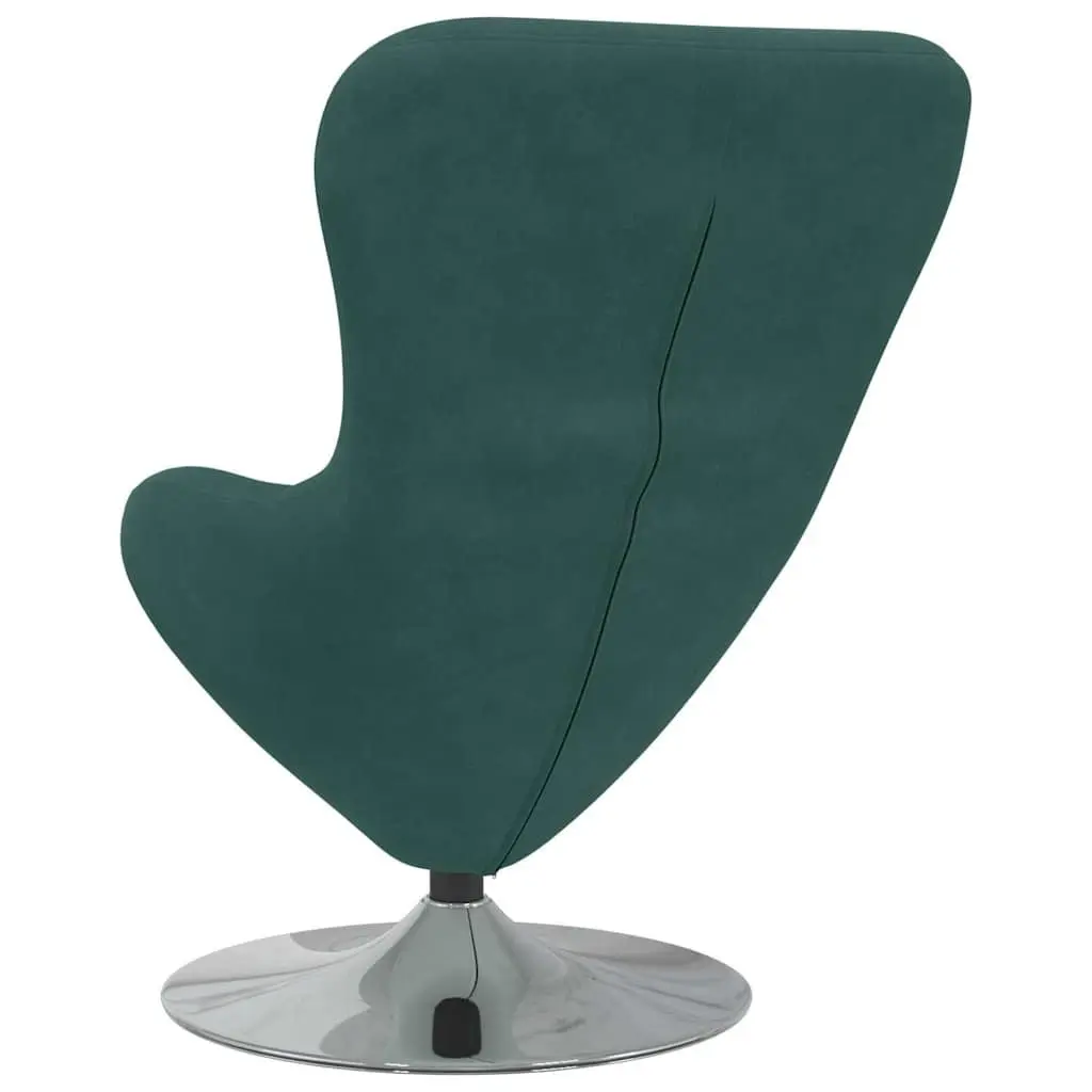 Egg Chair Modern Velvet Swivel Lounge Armchair Dark Green