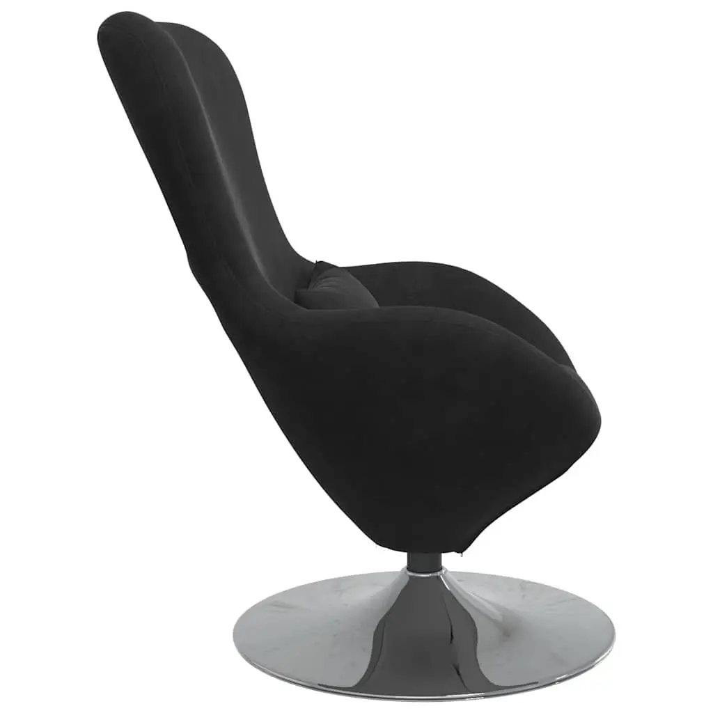 Lounge Chair Modern Black Velvet Armchair 360 Degree Swivel Base Soft Upholstery