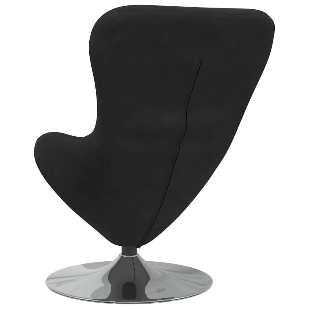 Lounge Chair Modern Black Velvet Armchair 360 Degree Swivel Base Soft Upholstery