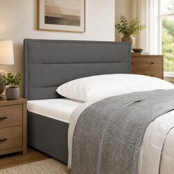 Dark Grey Fabric Headboard with Adjustable Height