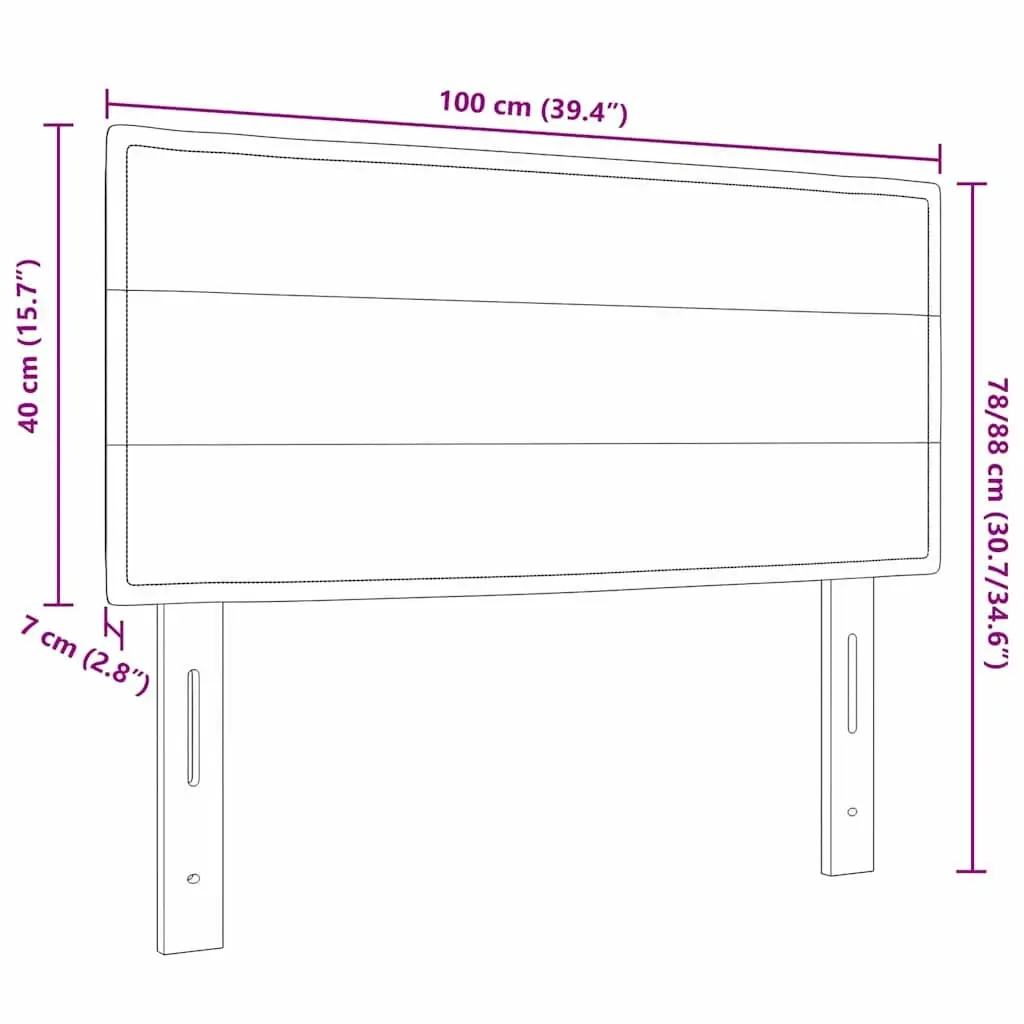 Dark Grey Fabric Headboard with Adjustable Height