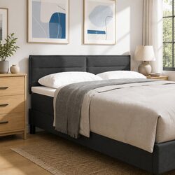 Modern Height-Adjustable Dark Grey Headboard 144cm
