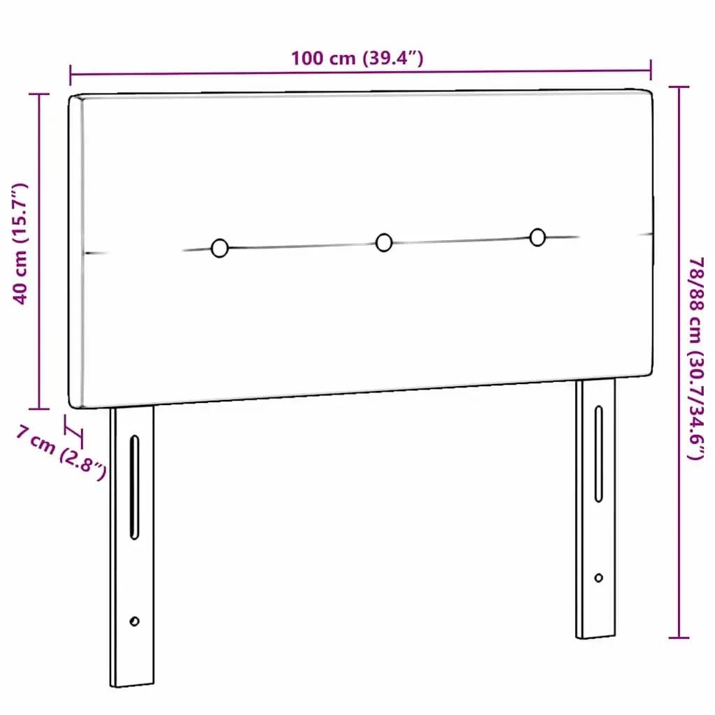 Height-Adjustable Headboard Grey Fabric Modern Bedroom 100cm Wall Mount