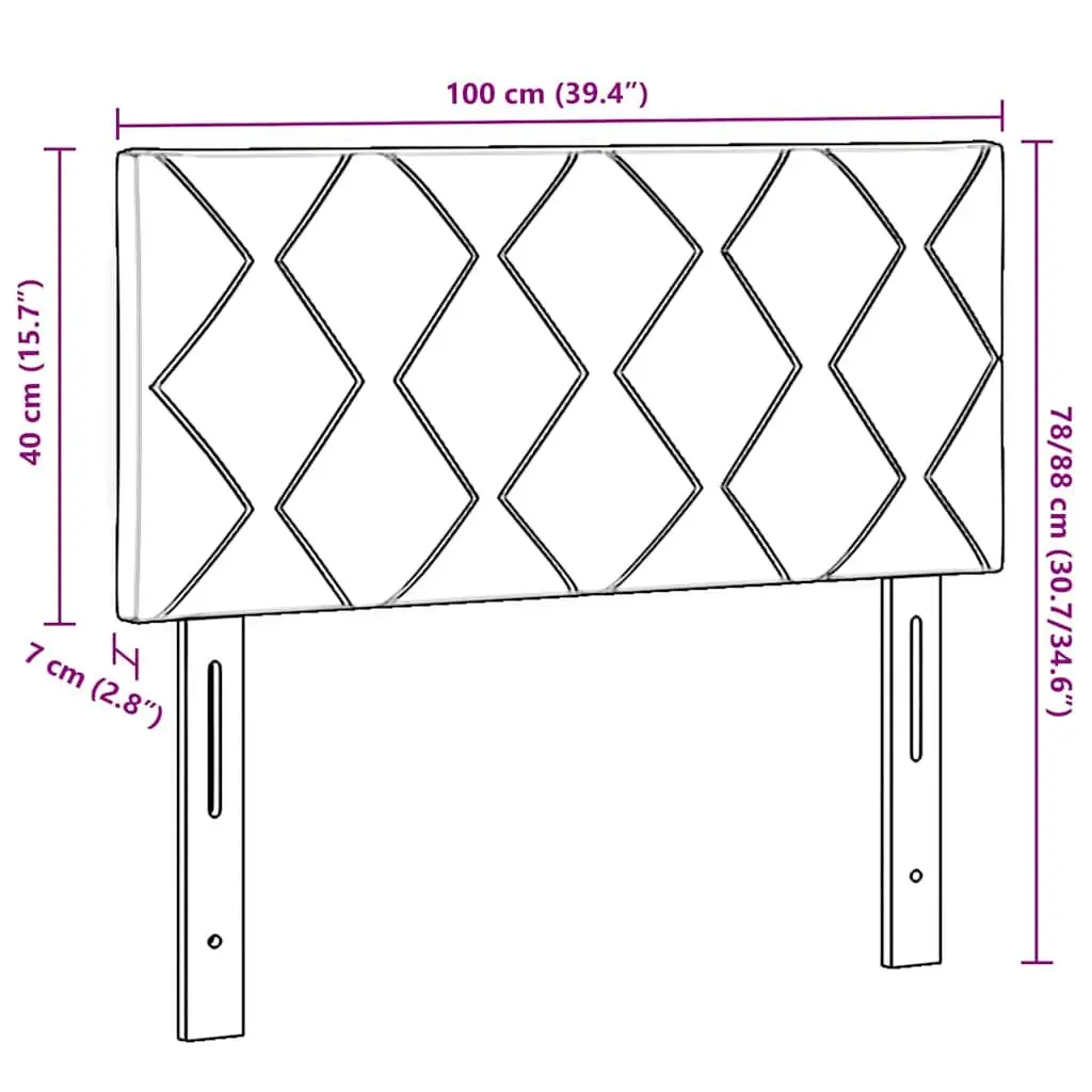 Headboard Black 100 cm Velvet Upholstered Modern
