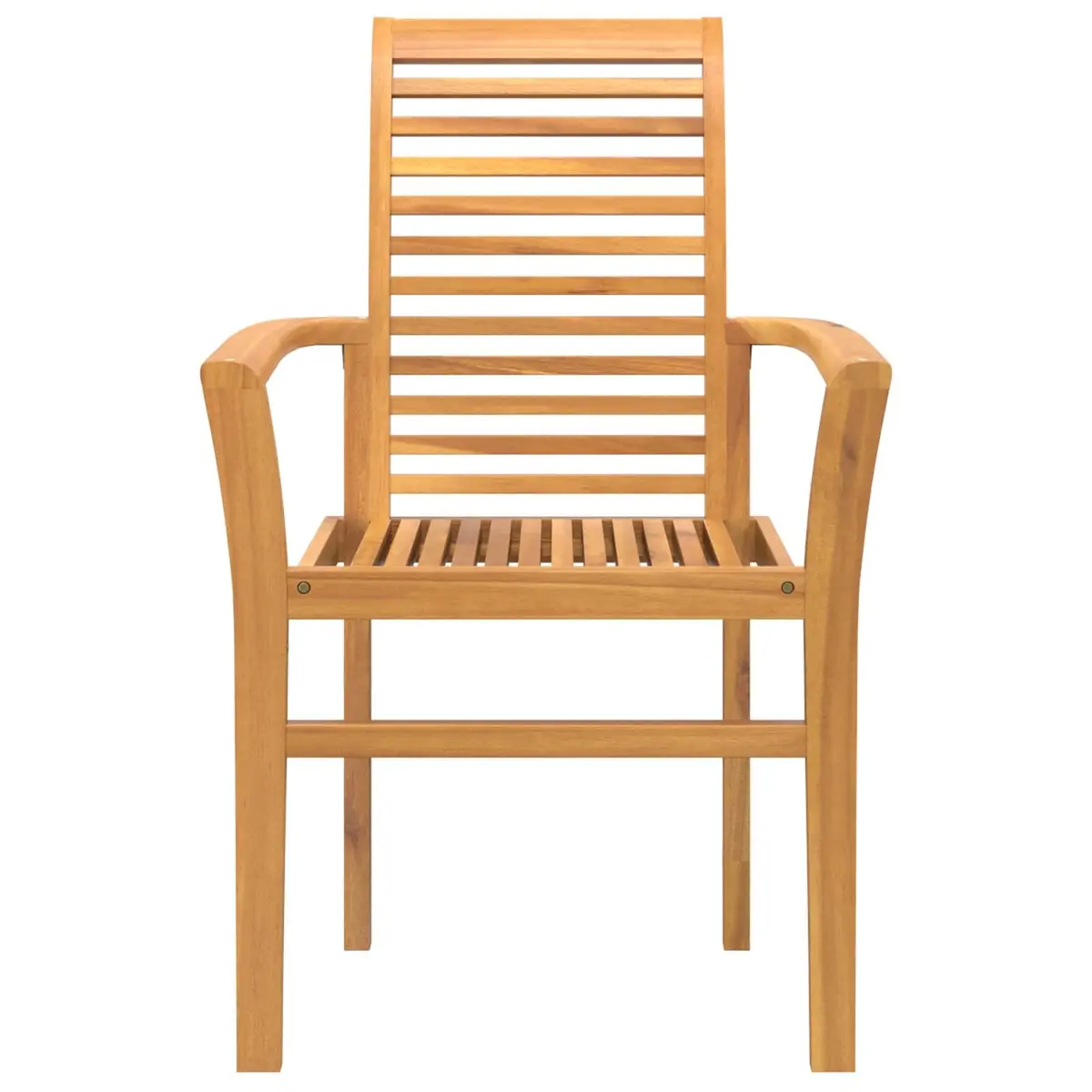 Dining Chair Set Brown Solid Teak Wood Modern Ergonomic 4 Piece Outdoor Furniture