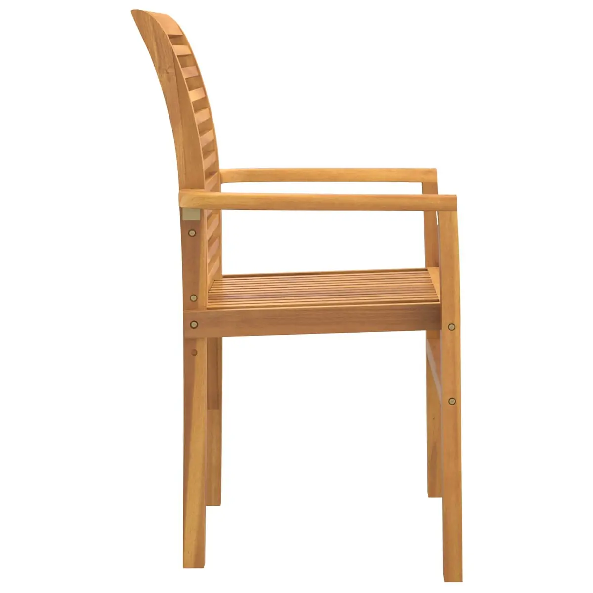 Dining Chair Set Brown Solid Teak Wood Modern Ergonomic 4 Piece Outdoor Furniture