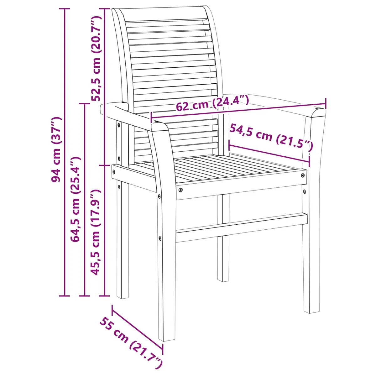 Dining Chair Set Brown Solid Teak Wood Modern Ergonomic 4 Piece Outdoor Furniture