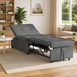Comfortable Grey Pull-Out Sofa Bed for Modern Living