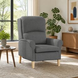Grey Fabric Armchair for Cozy Living Spaces