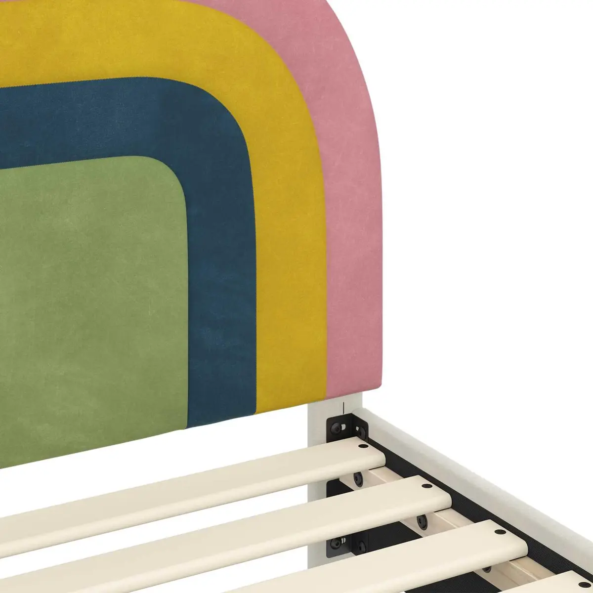 Kids Bed Frame Pink 90x190cm Slatted Base Velvet Touch with Headboard