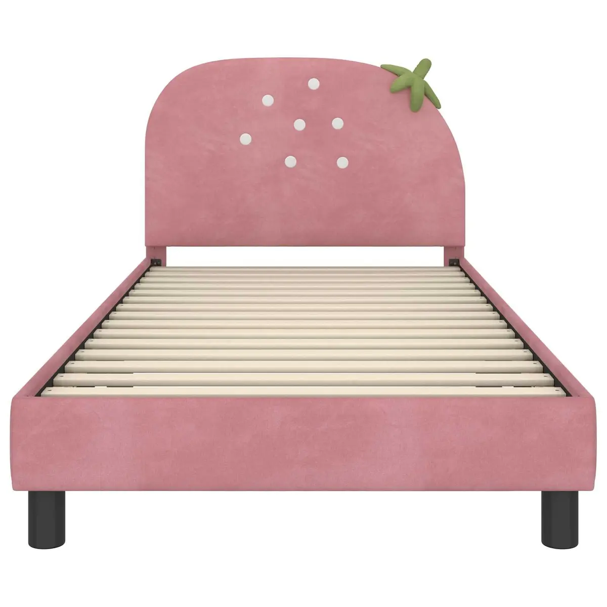 Kids Bed Frame Pink Velvet 90 x 190 cm Engineered Wood