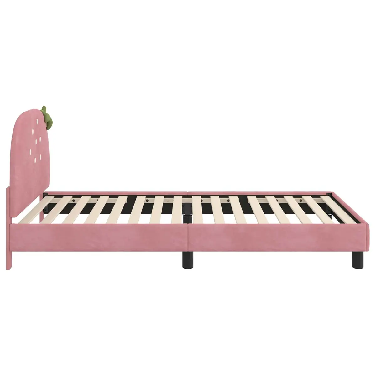 Kids Bed Frame Pink Velvet 90 x 190 cm Engineered Wood