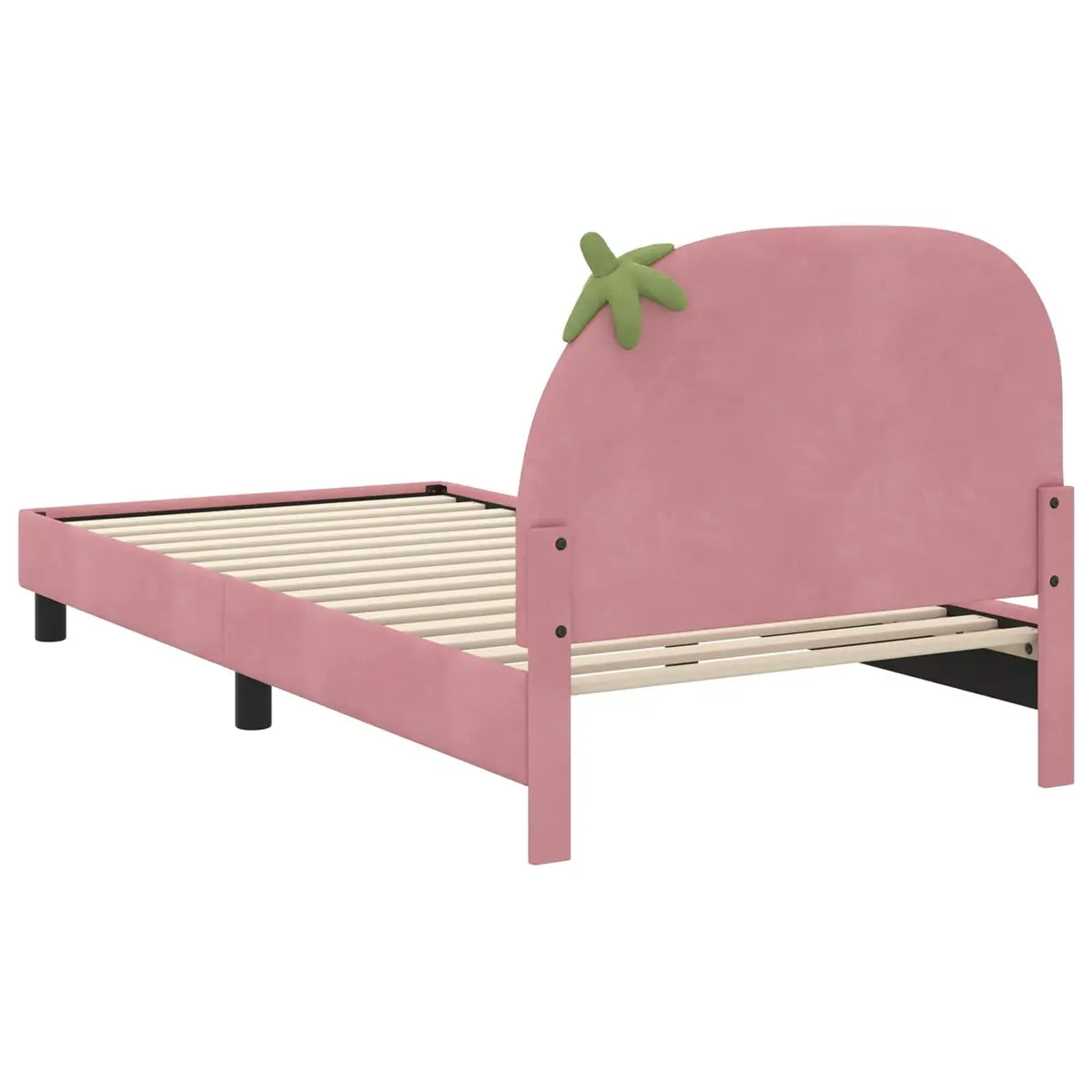Kids Bed Frame Pink Velvet 90 x 190 cm Engineered Wood