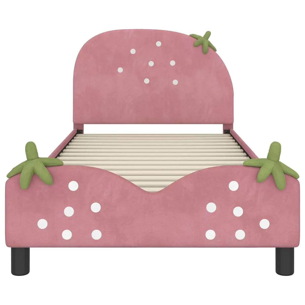 Kids Bed Frame Pink Velvet Upholstered 90 x 190 cm with Headboard