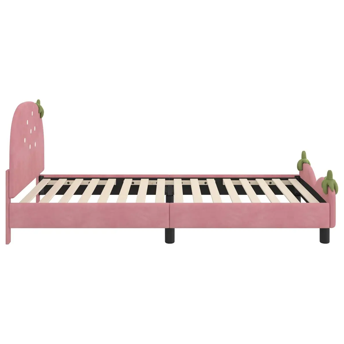 Kids Bed Frame Pink Velvet Upholstered 90 x 190 cm with Headboard