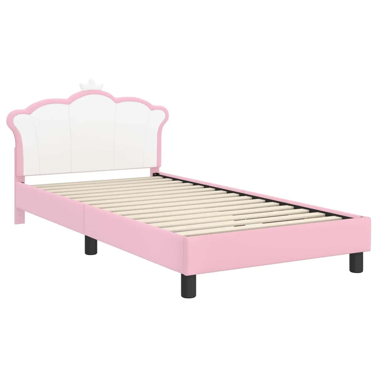 Pink Kids Bed Frame with Headboard 90 x 190 cm
