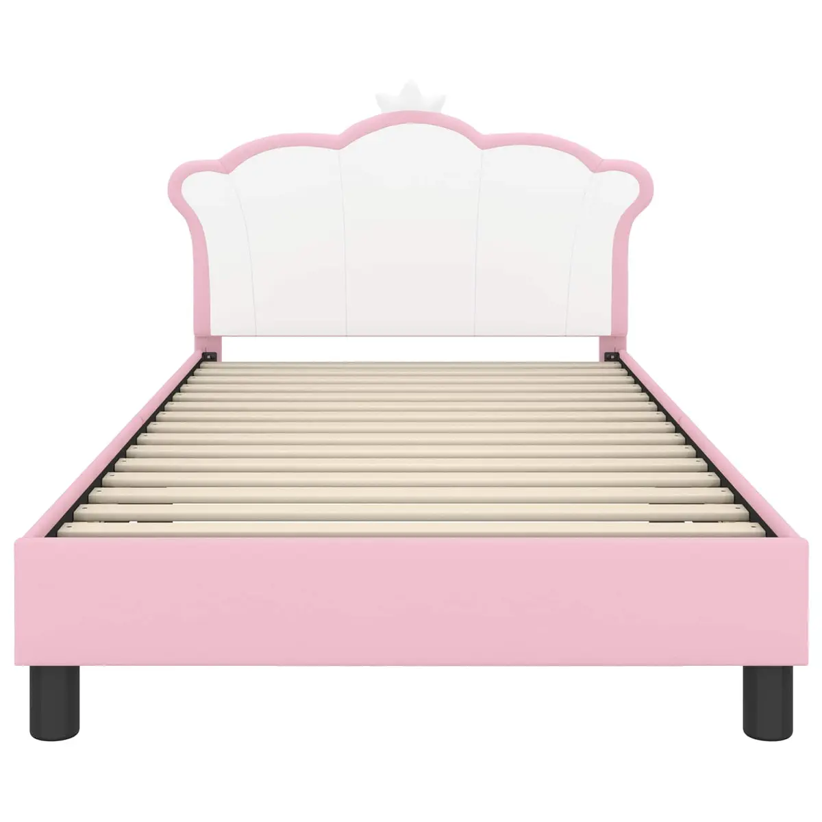 Pink Kids Bed Frame with Headboard 90 x 190 cm