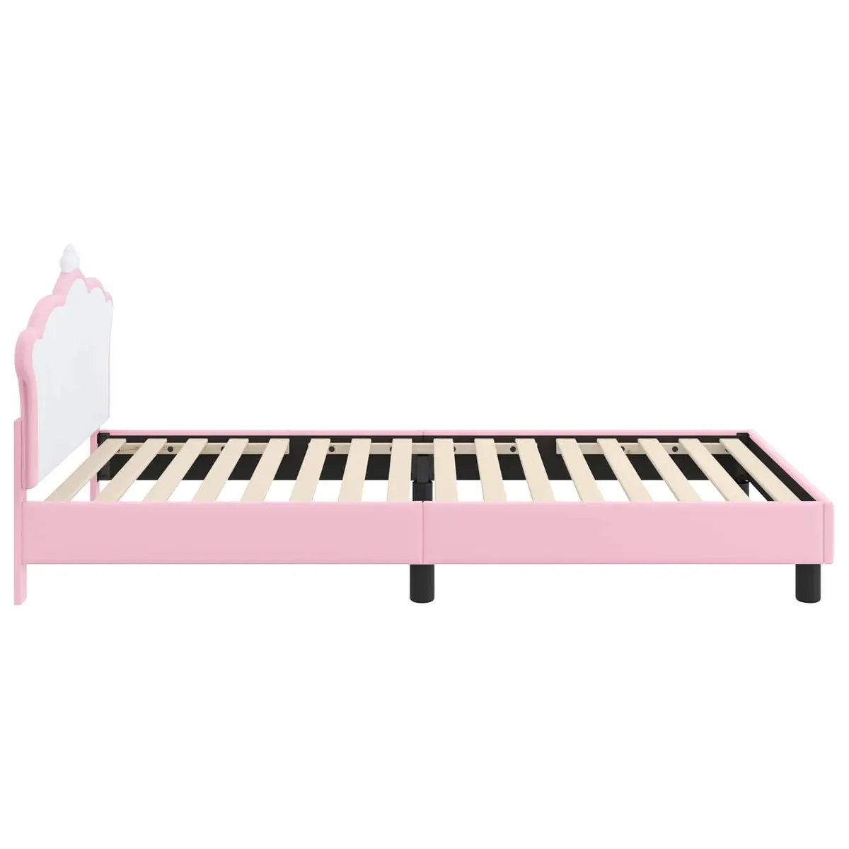 Pink Kids Bed Frame with Headboard 90 x 190 cm