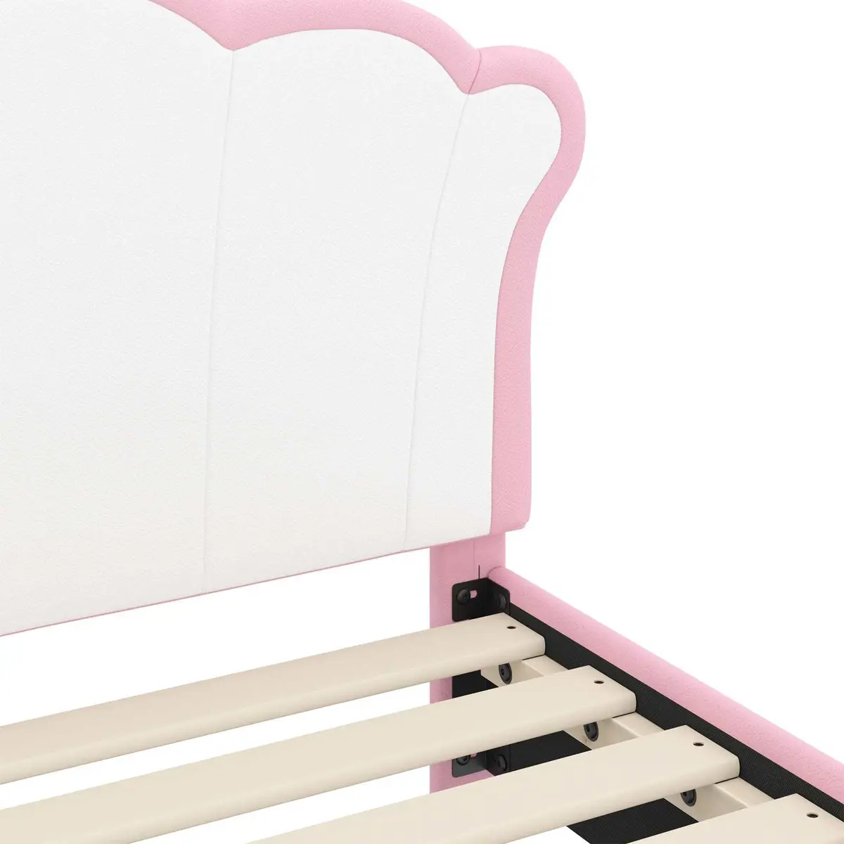 Pink Kids Bed Frame with Headboard 90 x 190 cm