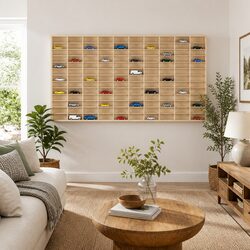 Beige Wall Mounted Display Case for Home Office or Living Room